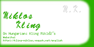 miklos kling business card